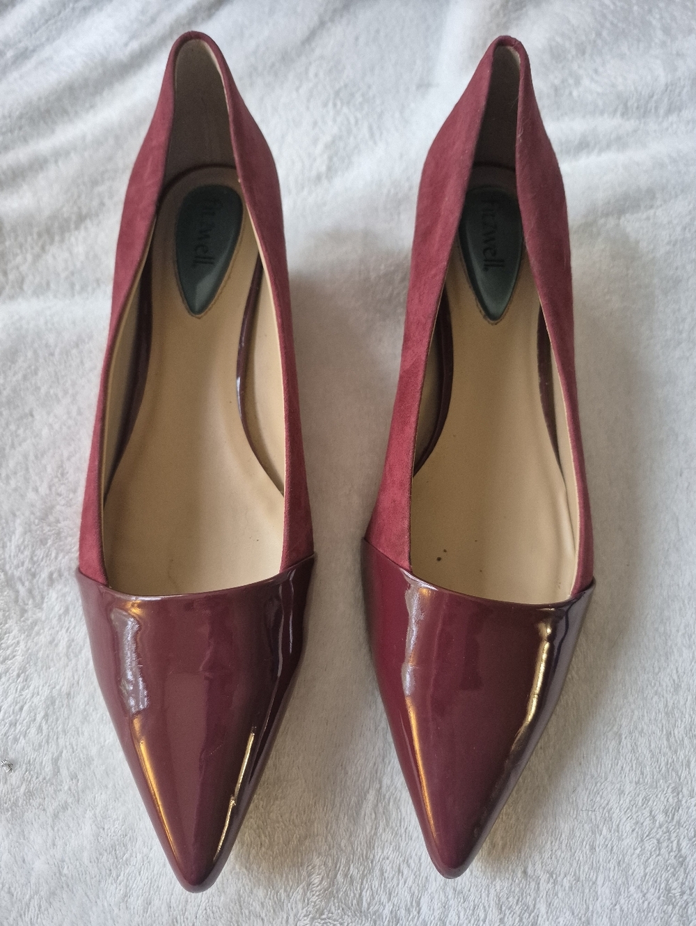 Fitzwell Berry Kidsuede Pointed Toe  Kitten Heel